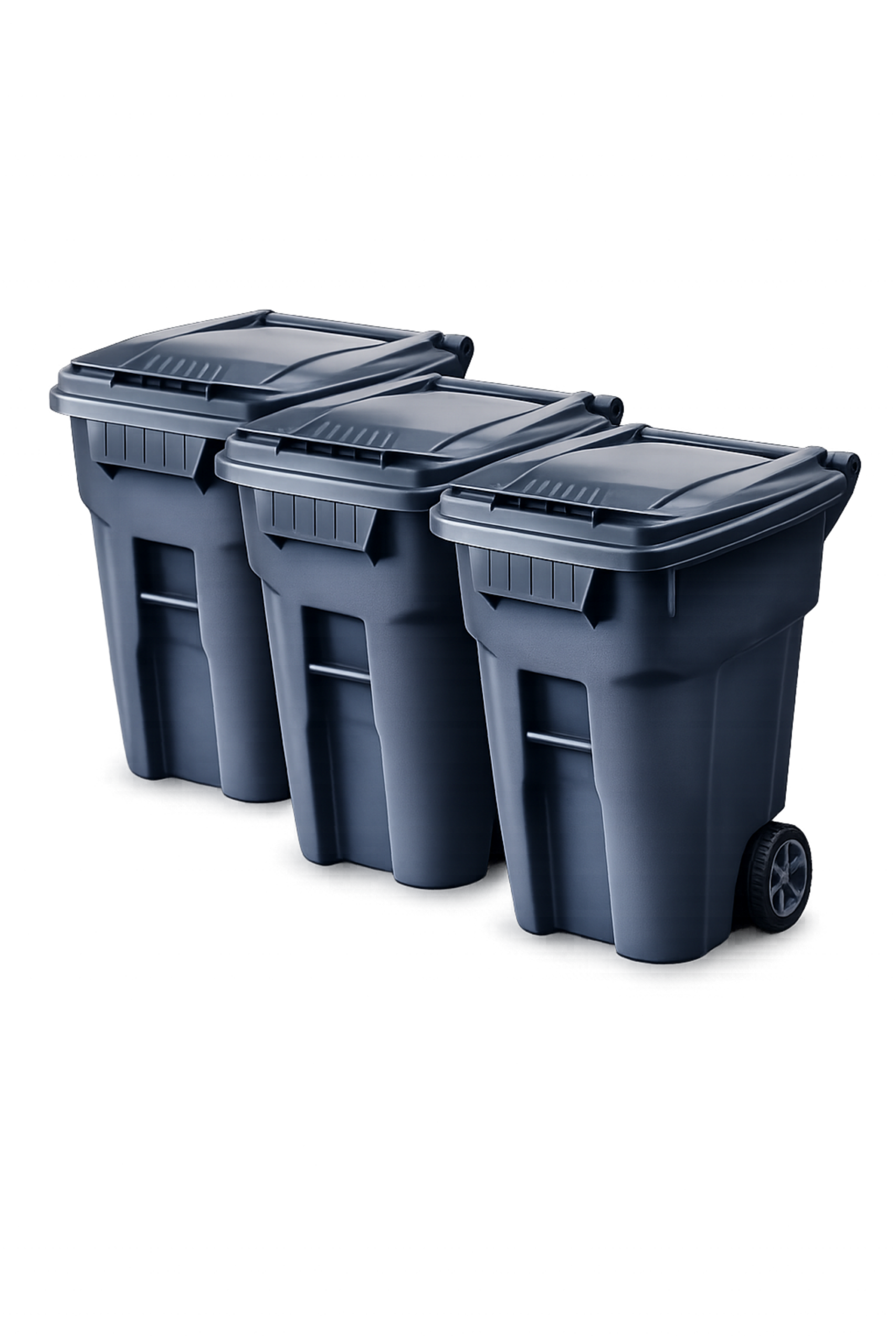 Three trash bins.